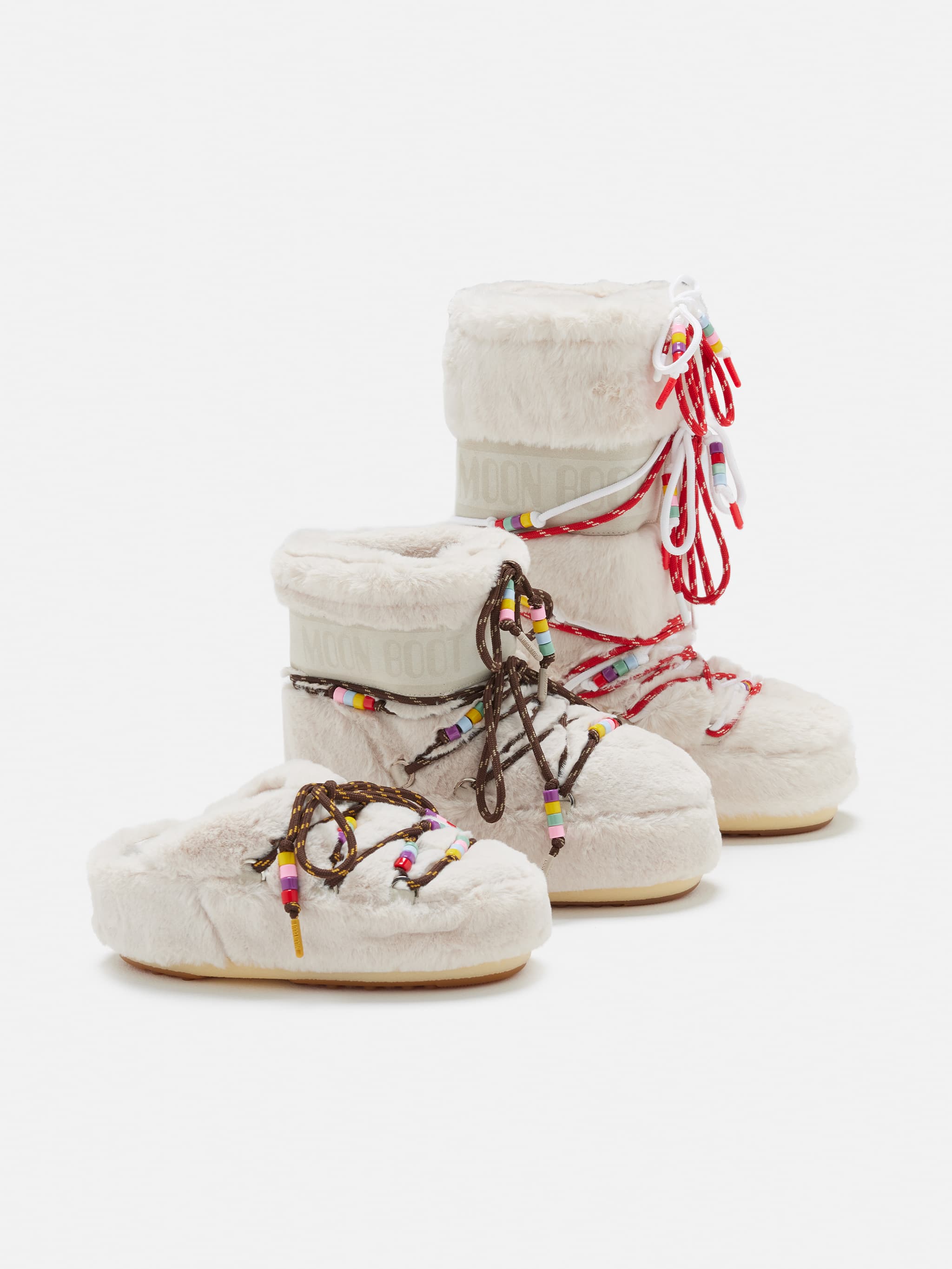 ICON CREAM FAUX-FUR BEADS BOOTS image number 4
