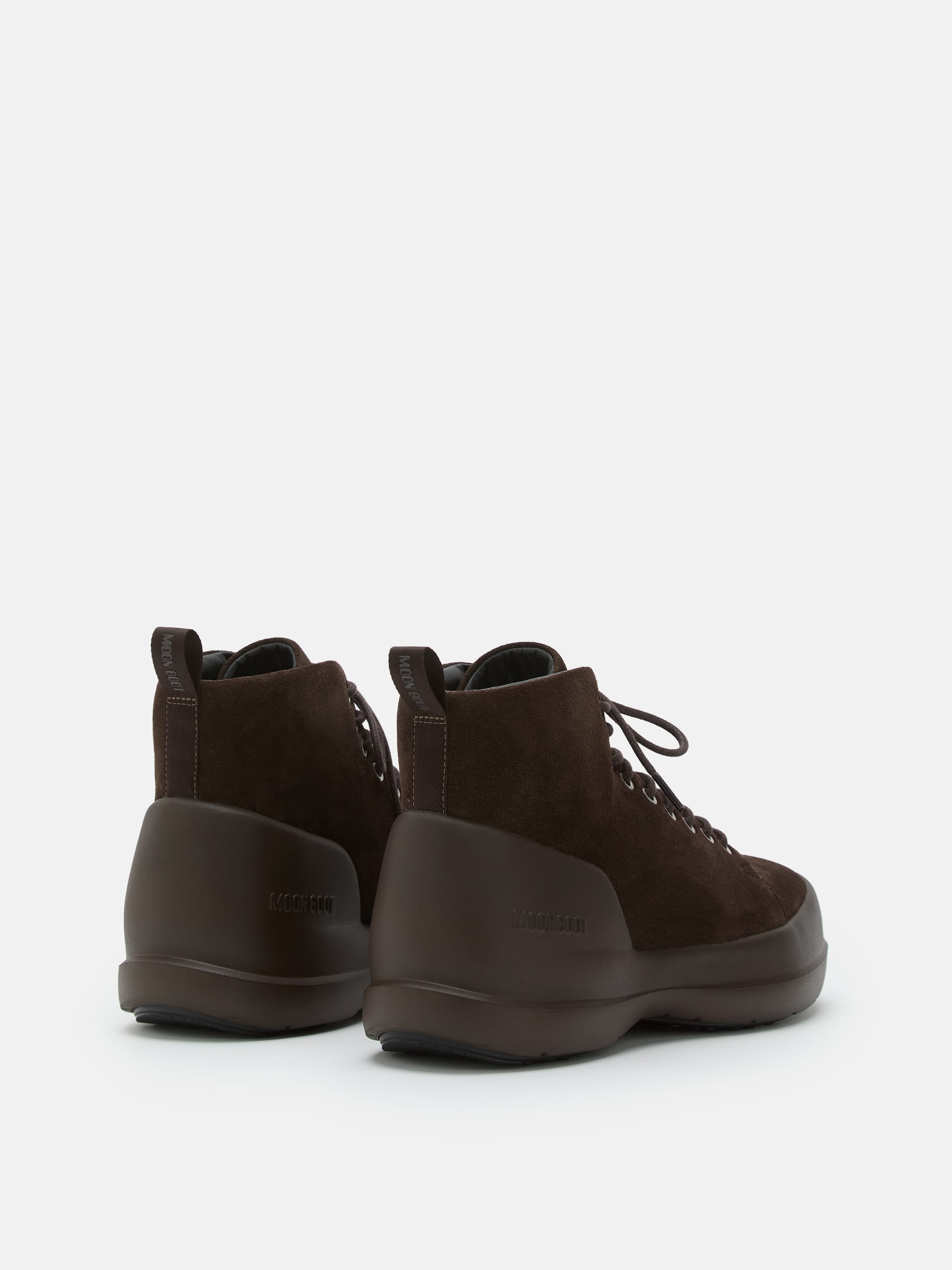 MEZZALUNA DARK BROWN SUEDE LACE UP MID BOOTS