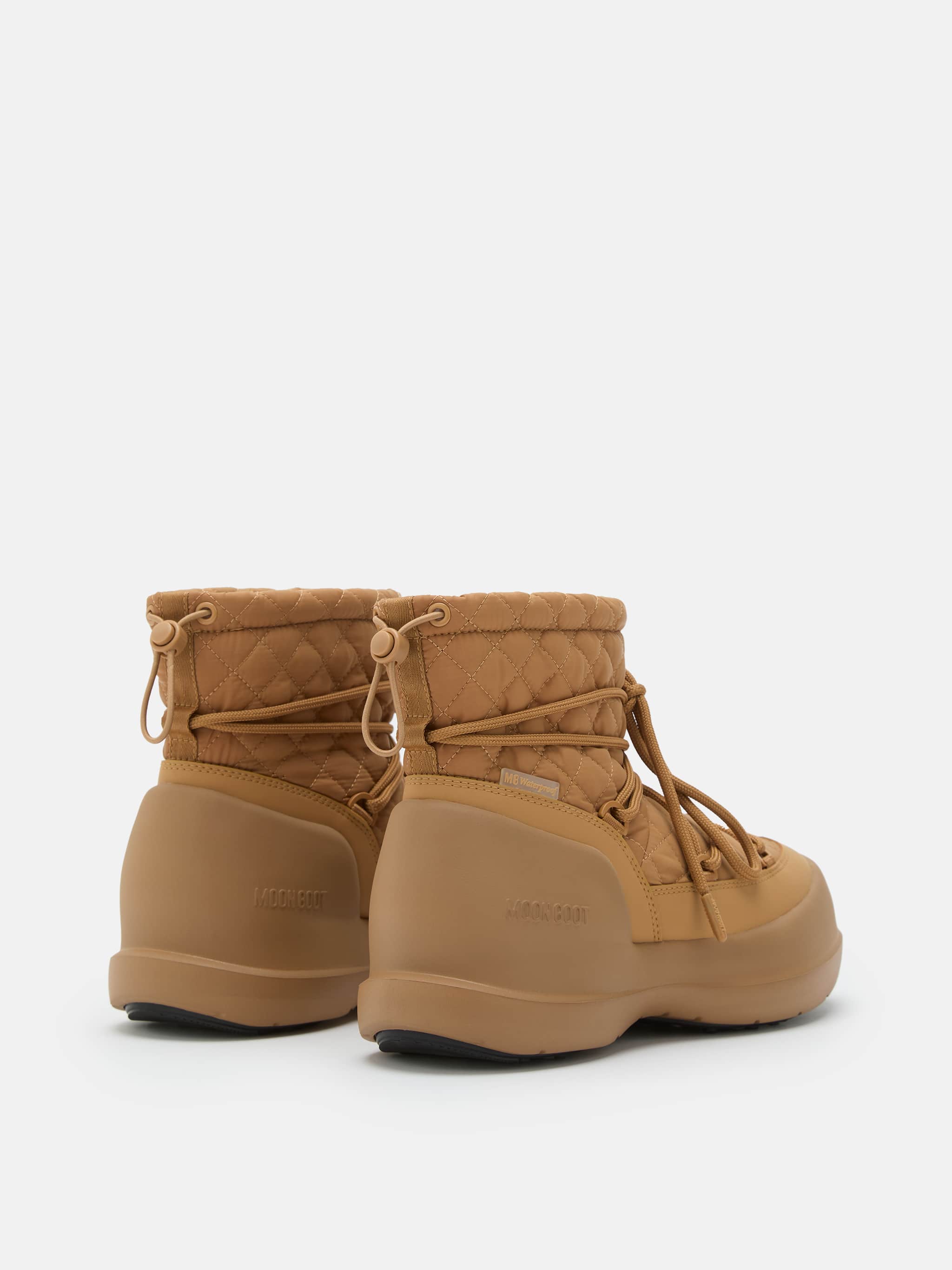 MEZZALUNA MID CAMEL QUILTED BOOTS